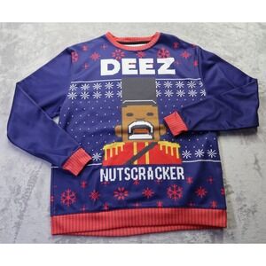 Deez Nuts NutsCracker Christmas Holiday Ugly Sweater Men's Size 2XL Funny
